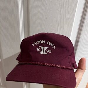 Vintage Hilton Open 1995 Maroon Snapback Cap